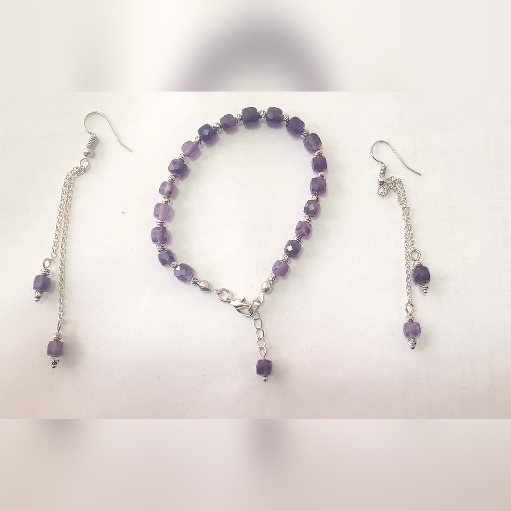 Amethyst Bracelet earring set.